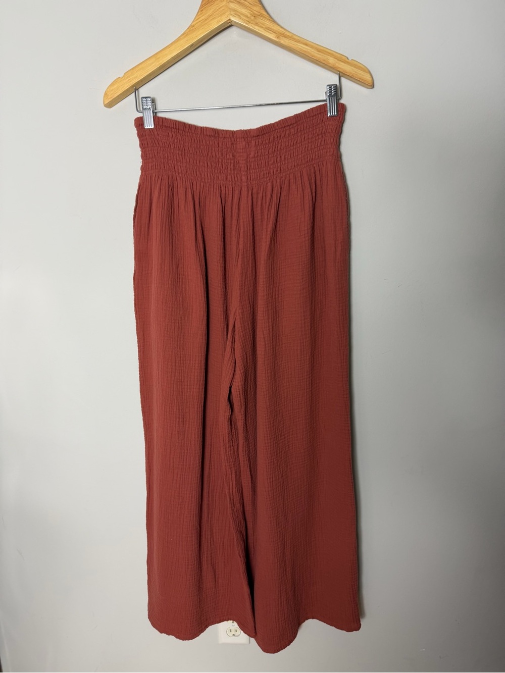 Marine Layer Womens Cotton Gauze Palazzo Wide Leg Pants Sophia Large - Picture 9 of 13